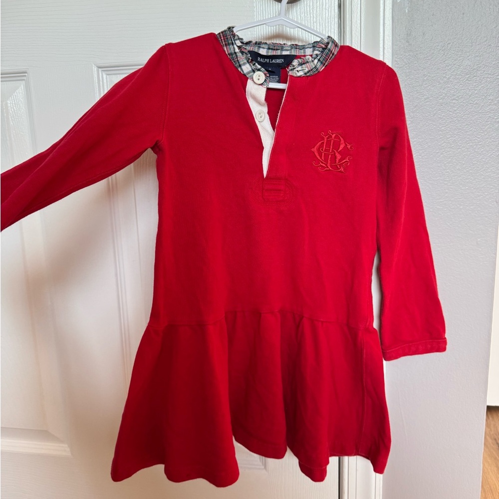 Vintage Ralph Lauren Red Plaid Christmas Holiday Girls‎ Dress Sz 5